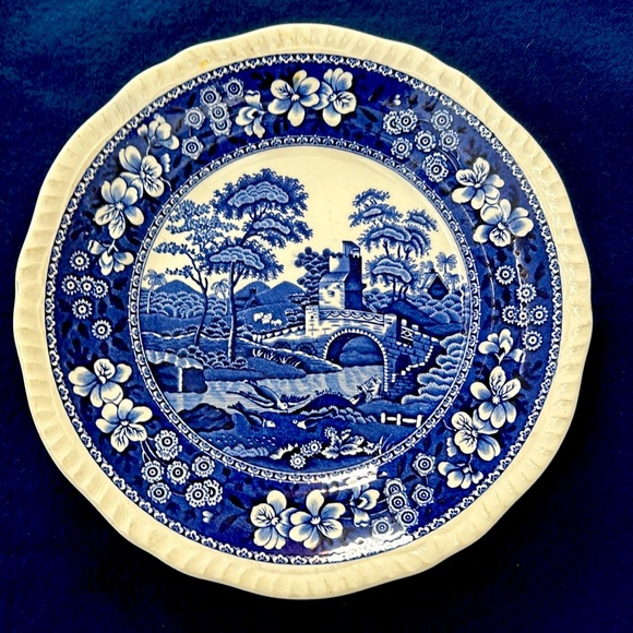 Antique SPODE Tower Blue Bread Plate. - Picture 1 of 9